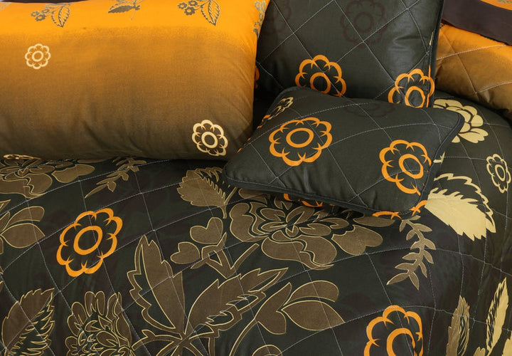 Golden Petal Dream Ensemble Comforter Set – 7 PCS