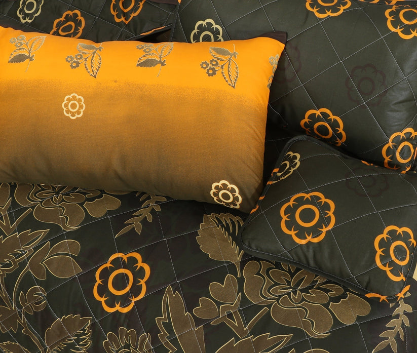 Golden Petal Dream Ensemble Comforter Set – 7 PCS