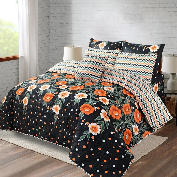 Midnight Blossom Comforter Set – 7 PCS