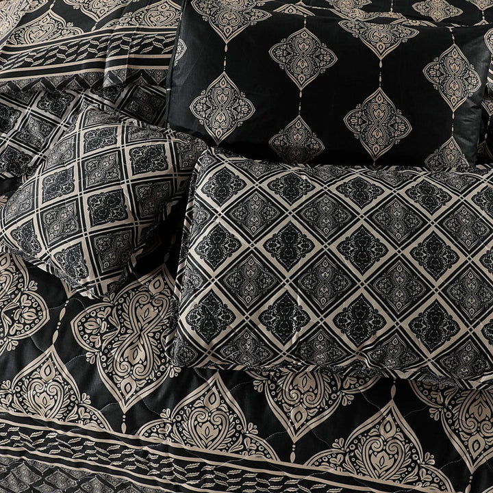 Majestic Black & Gold Comforter Set – 7 PCS
