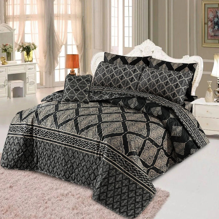 Majestic Black & Gold Comforter Set – 7 PCS