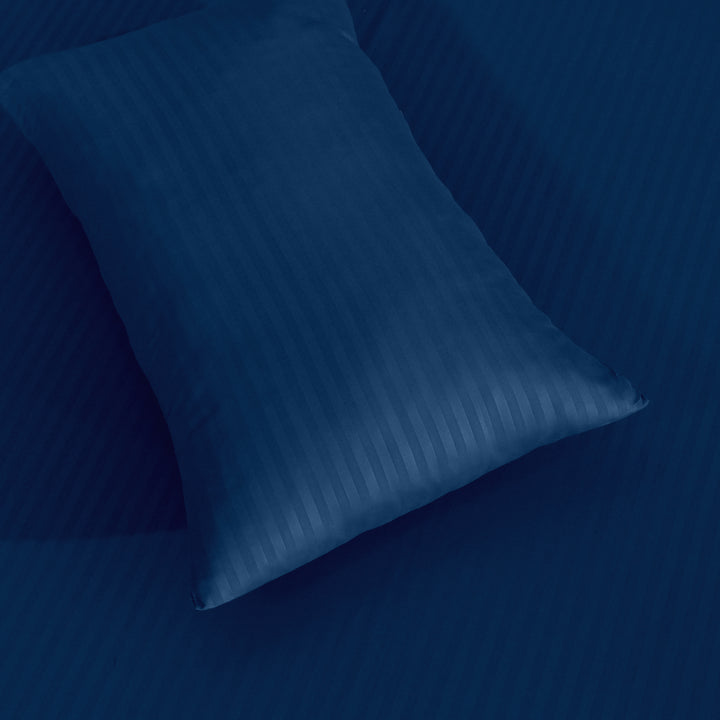 Royal Navy Stripe Satin Fitted Sheet - (Premium)