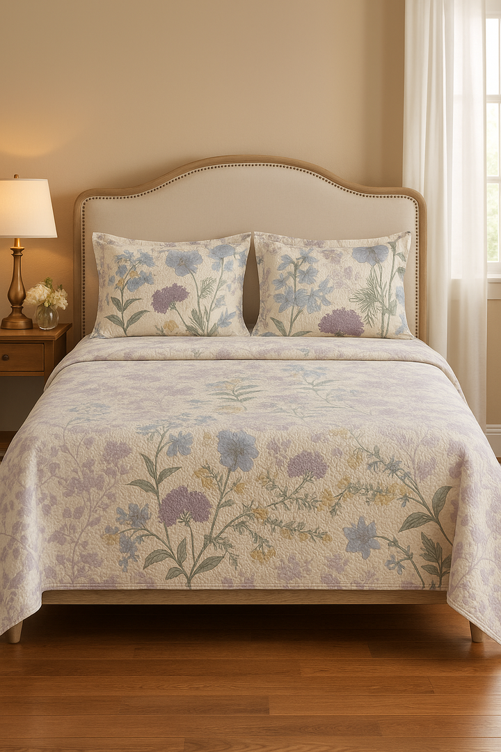 New Gen Cotton Satin [Premium] Blossom Breeze Bedsheet Set [3Pcs]